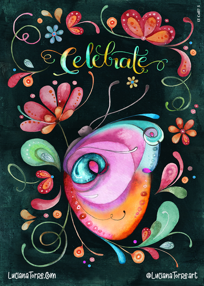 vibrant rainbow multicolour butterfly and modern flowers design in vivid tones of fuchsia pink, orange, turquoise and green on dark background. trendy floral illustration with festive hand lettering for celebrate special occasions