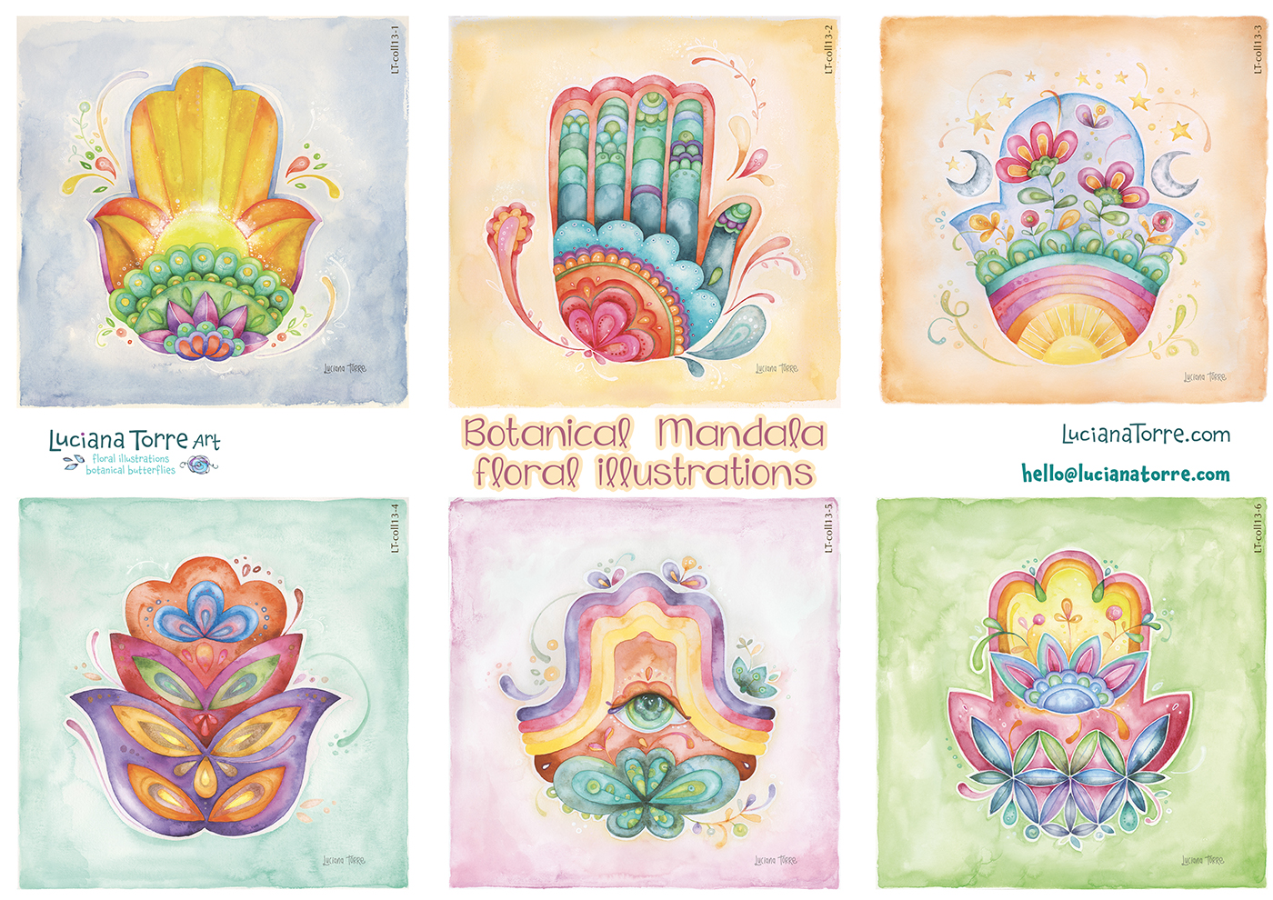 Collection of watercolor floral mandalas featuring vibrant colors and intricate designs, showcasing botanical elements and artistic patterns.