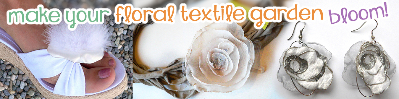 creative tutorial to learn how to craft fashion textile accessories & DIY floral fabric jewellery