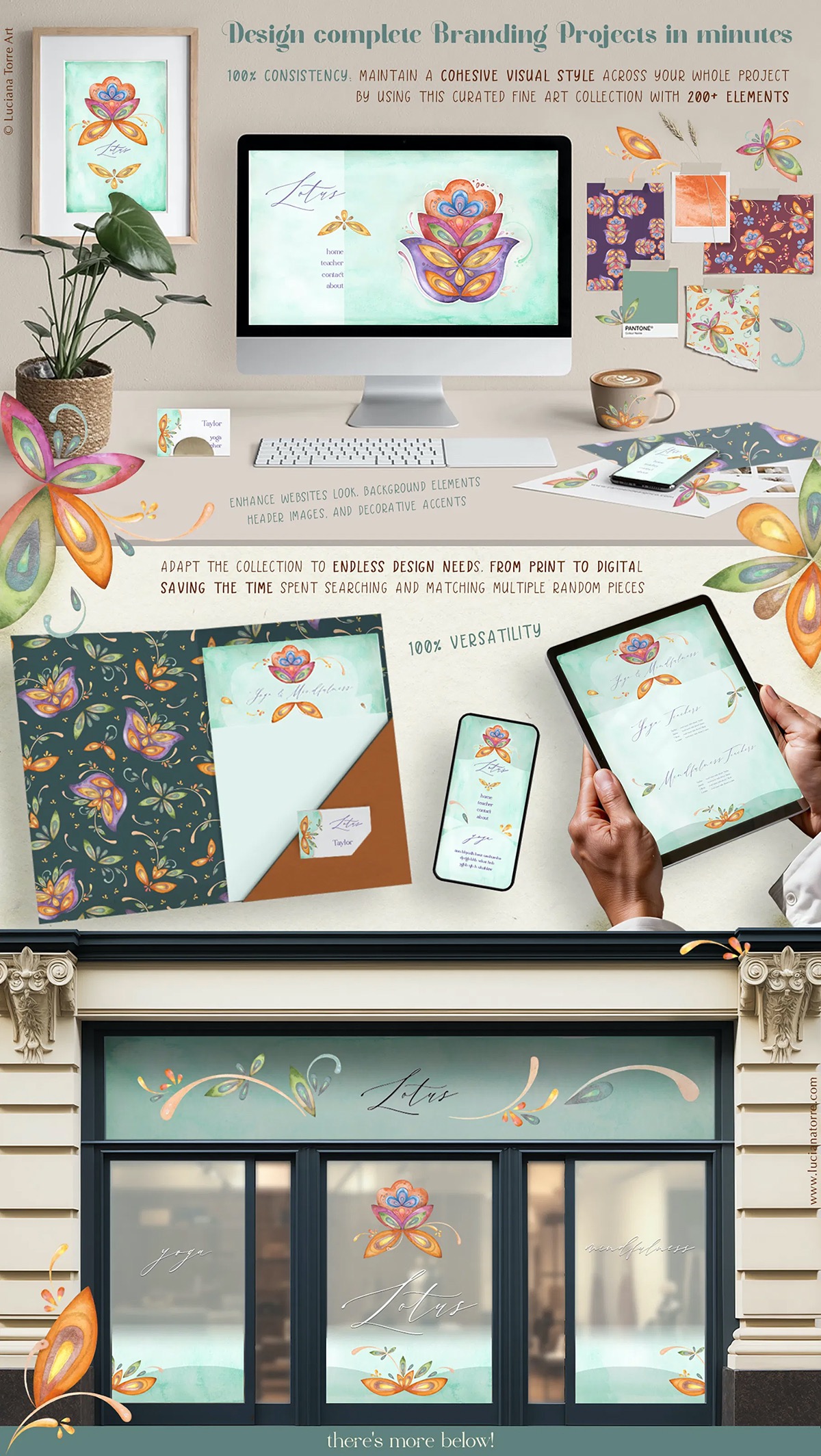 nature-inspired clip-arts ready-to-use in wedding branding