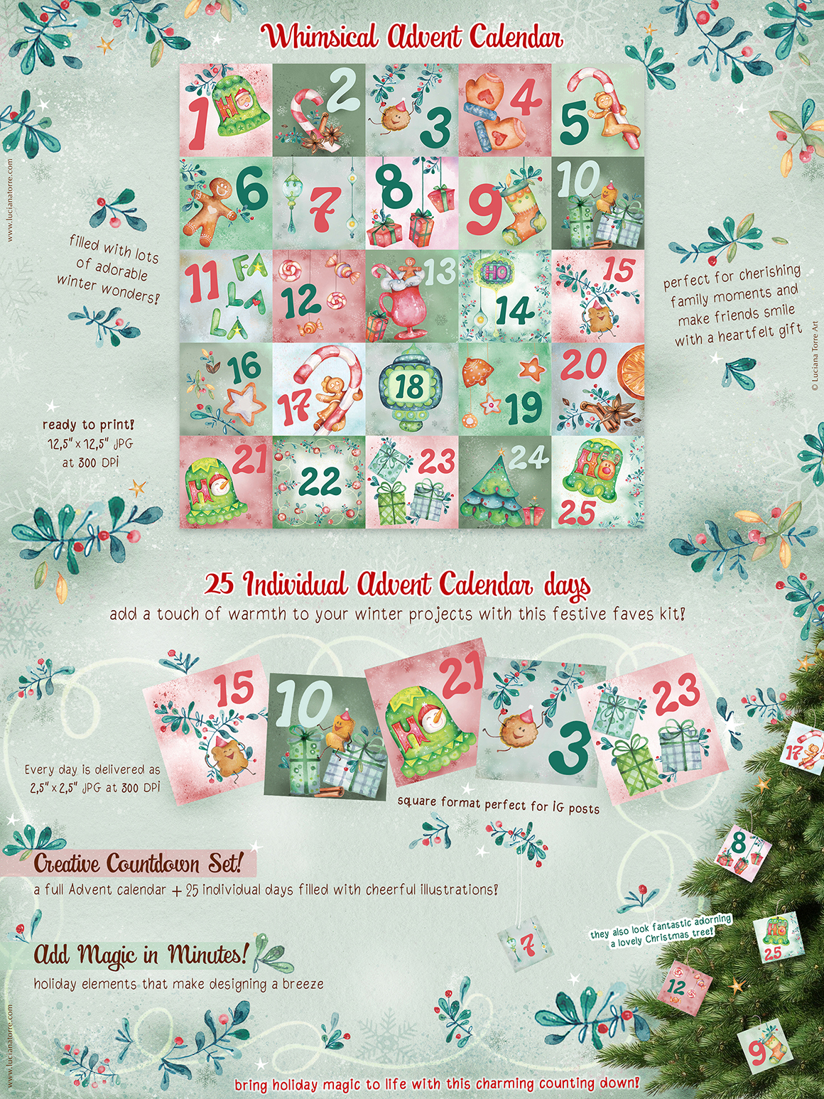 Clipart for Christmas mug design, shirt graphics, and sublimation projects