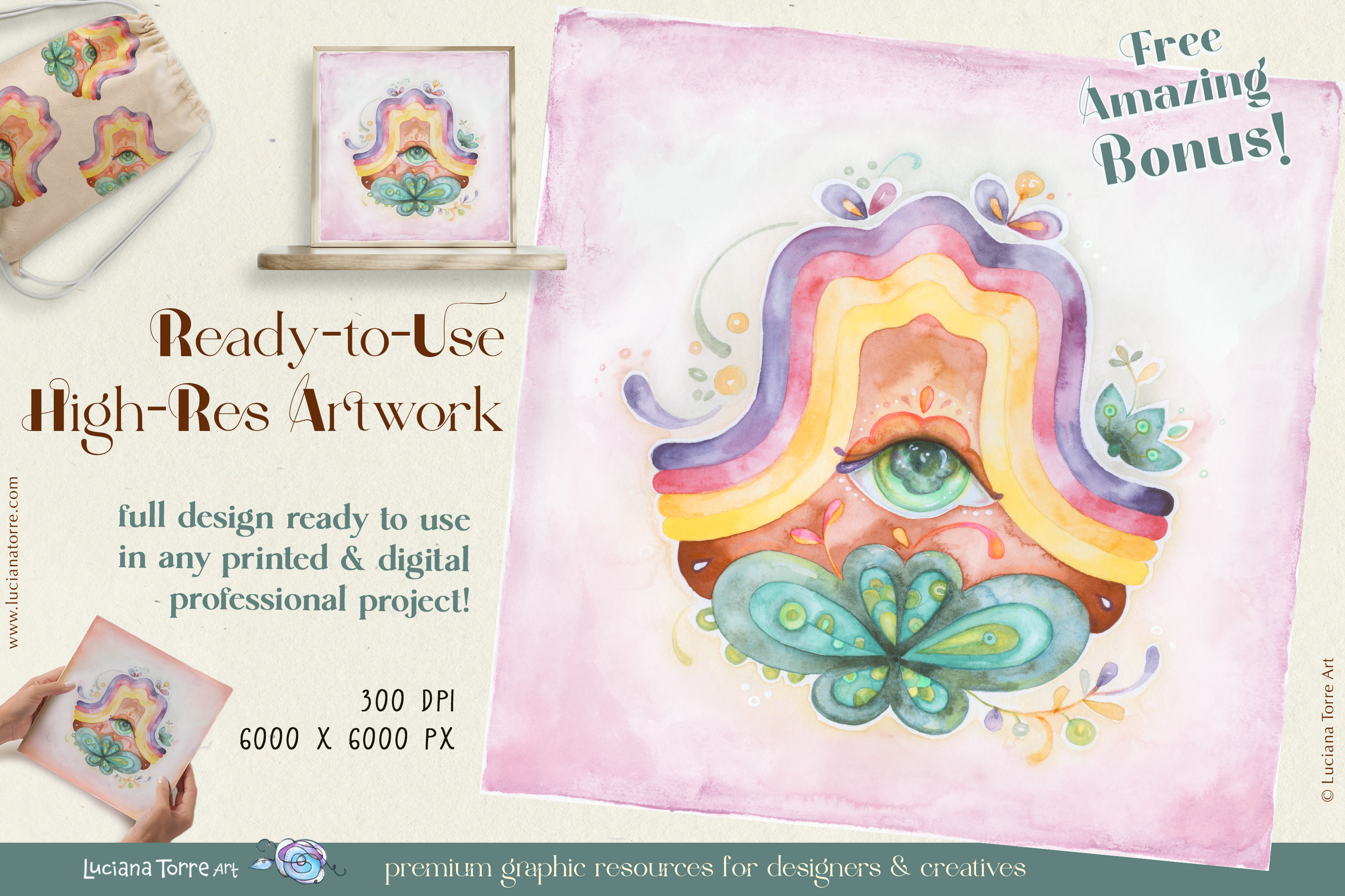 Boho Beauty Branding: Create Stunning Salon Graphics with Floral Watercolor Clipart. DIY Salon Branding Kit for salon Menus, Social Media & Logo Design