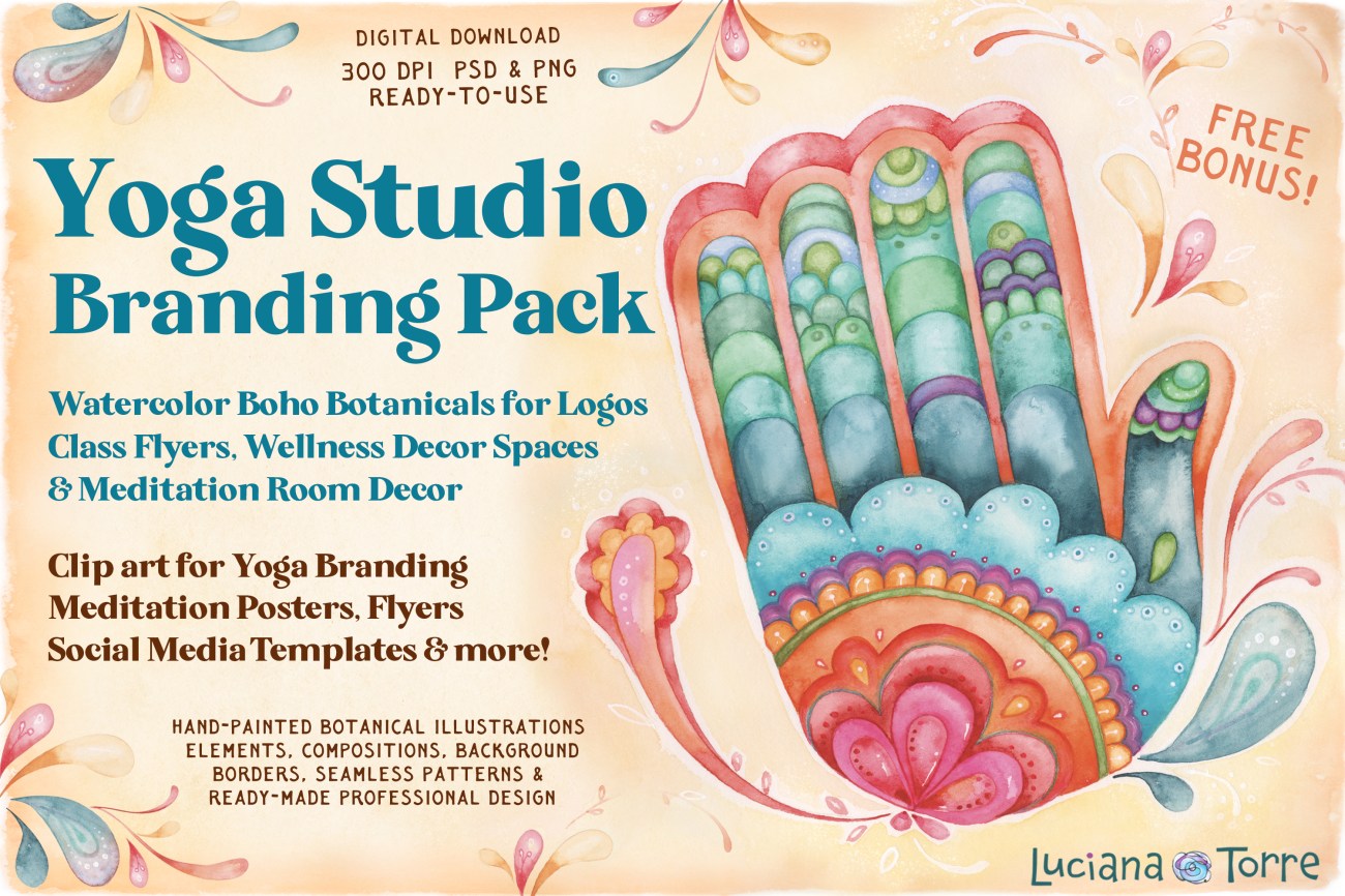 Holistic Graphic Kit: Zen Vibes for Wellness & Yoga Studio&nbsp;Branding
