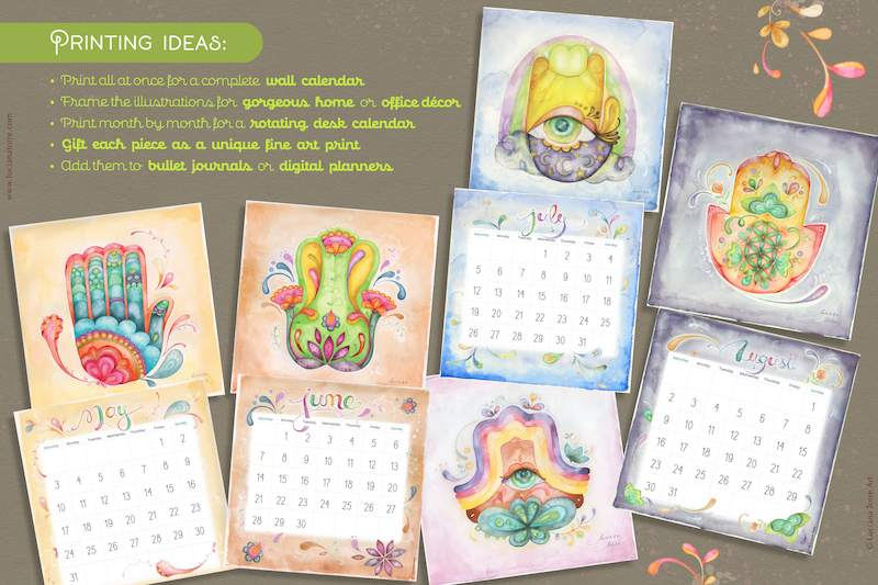 2026 Calendar Printable. 12 Botanicals Florals Prints. Digital Planner. Wall Art Home Decor